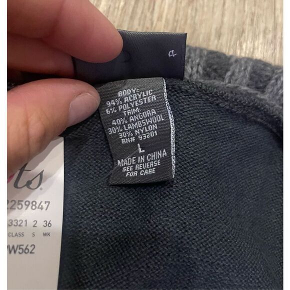 Dots Short Sleeve Sweater Grey Large New - Picture 5 of 5